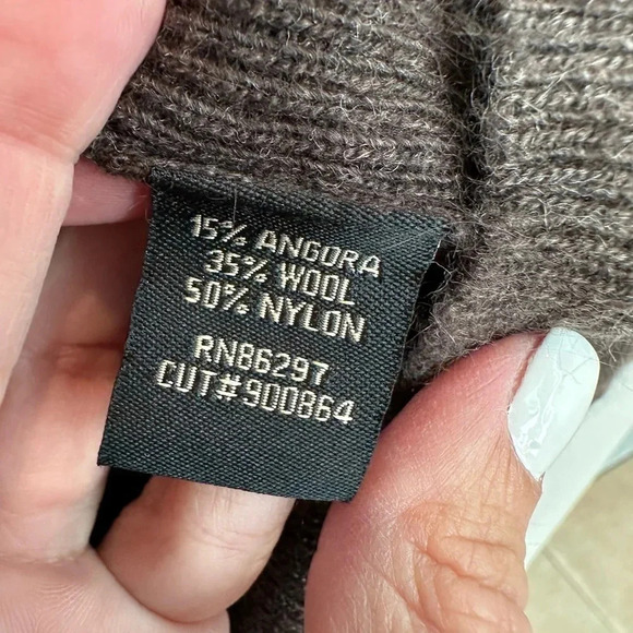 BCBGMAXAZRIA Brown Soft Angora Wool Blend Button Down Cardigan Size L Large - Picture 10 of 12